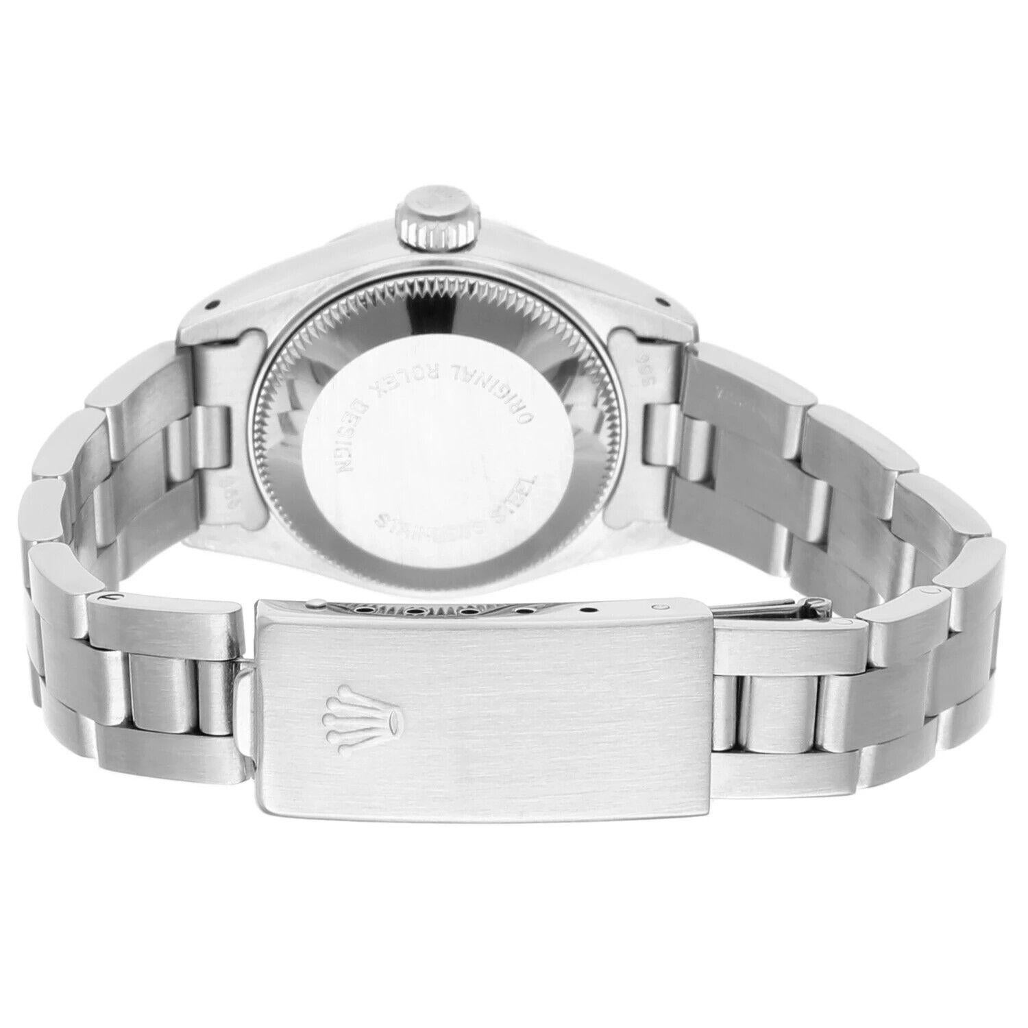 Rolex Date Silver Dial Oyster Bracelet Stainless Steel Ladies Watch 69160 For Sale 3