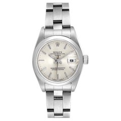 Rolex Date Silver Dial Oyster Bracelet Steel Ladies Watch 69160