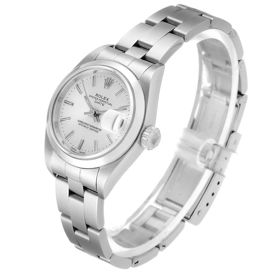 Women's Rolex Date Silver Dial Oyster Bracelet Steel Ladies Watch 79160 For Sale