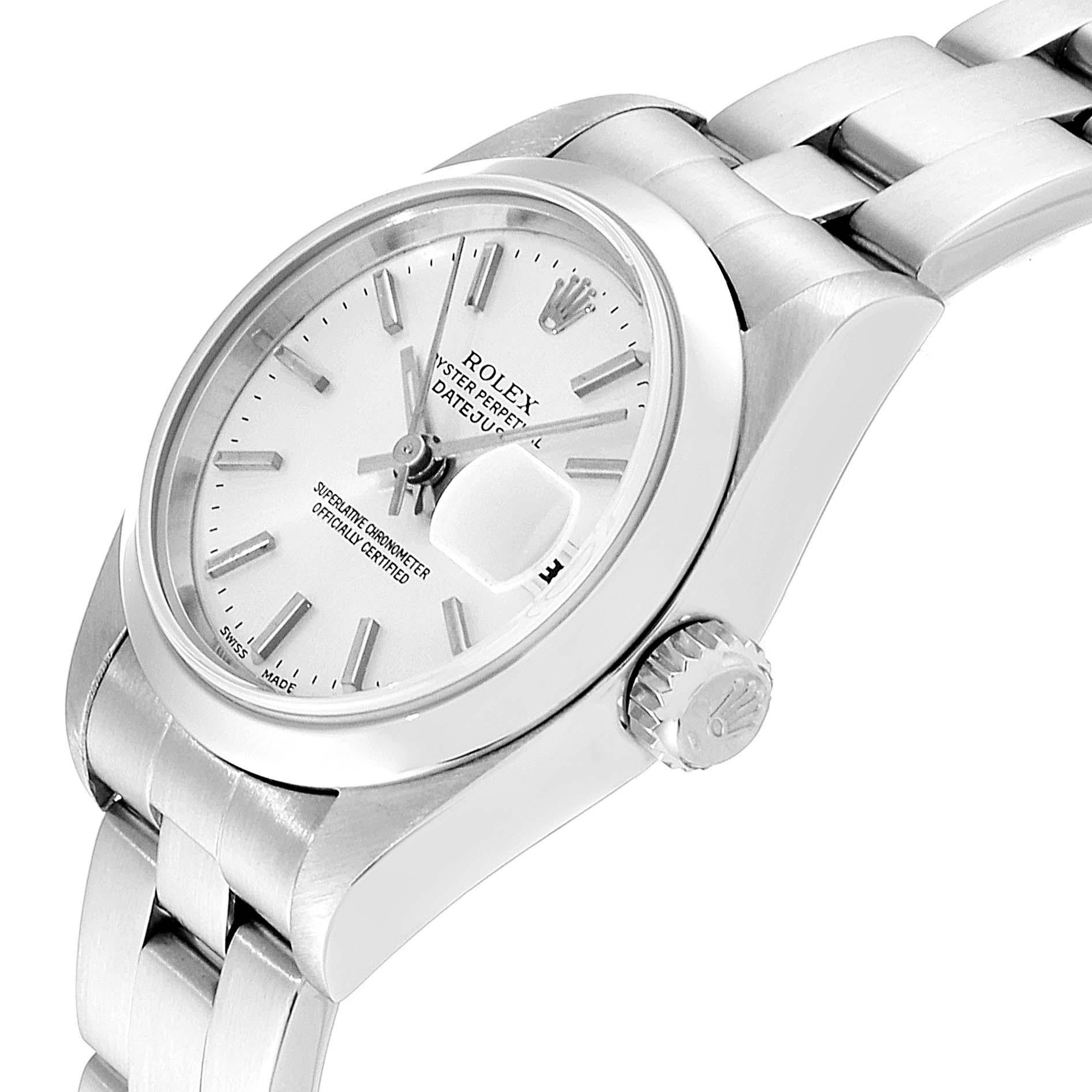 Rolex Date Silver Dial Oyster Bracelet Steel Ladies Watch 79160 For Sale 1