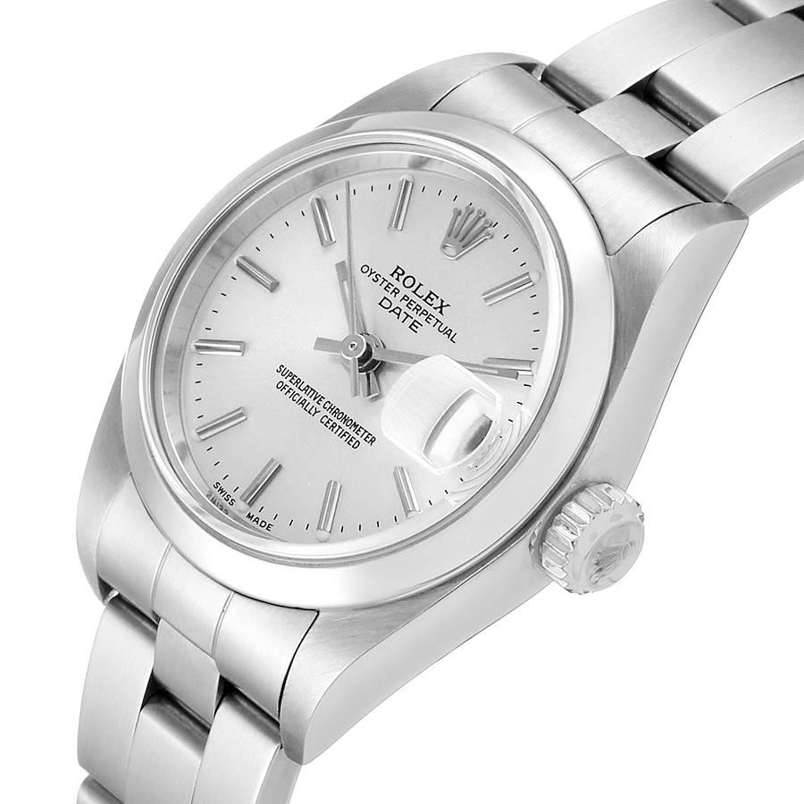 Rolex Date Silver Dial Oyster Bracelet Steel Ladies Watch 79160 1
