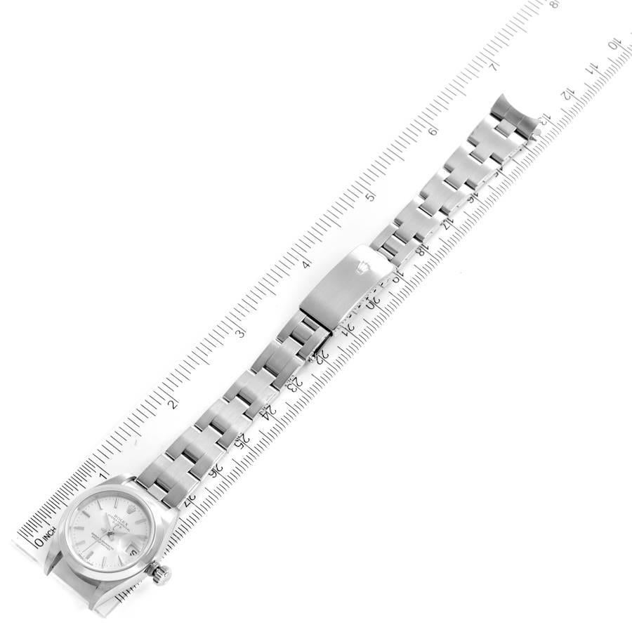 Rolex Date Silver Dial Oyster Bracelet Steel Ladies Watch 79160 Papers 4