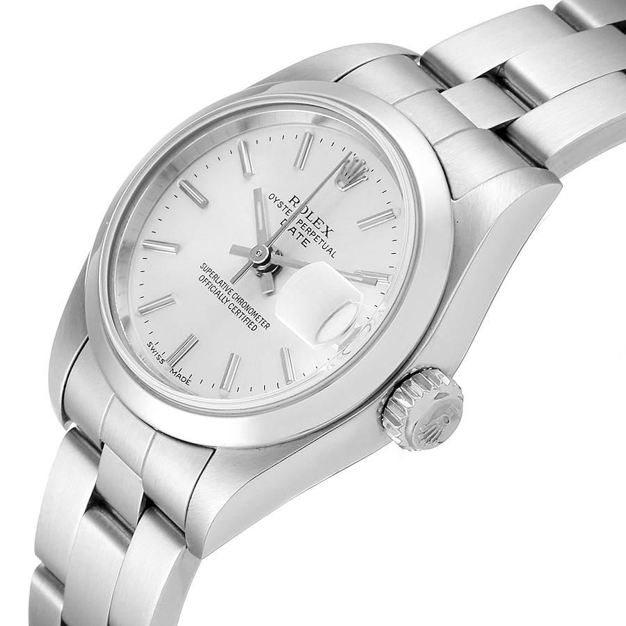 Women's Rolex Date Silver Dial Oyster Bracelet Steel Ladies Watch 79160 Papers For Sale