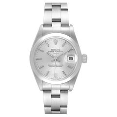Rolex Date Silver Dial Oyster Bracelet Steel Ladies Watch 79160 Papers