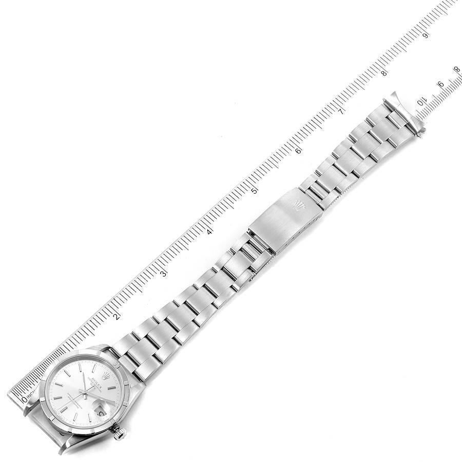 Rolex Date Silver Dial Oyster Bracelet Steel Men's Watch 15210 Box Papers 7