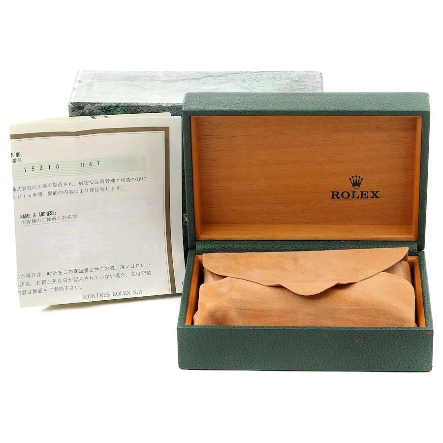 Rolex Date Silver Dial Oyster Bracelet Steel Men's Watch 15210 Box Papers 9