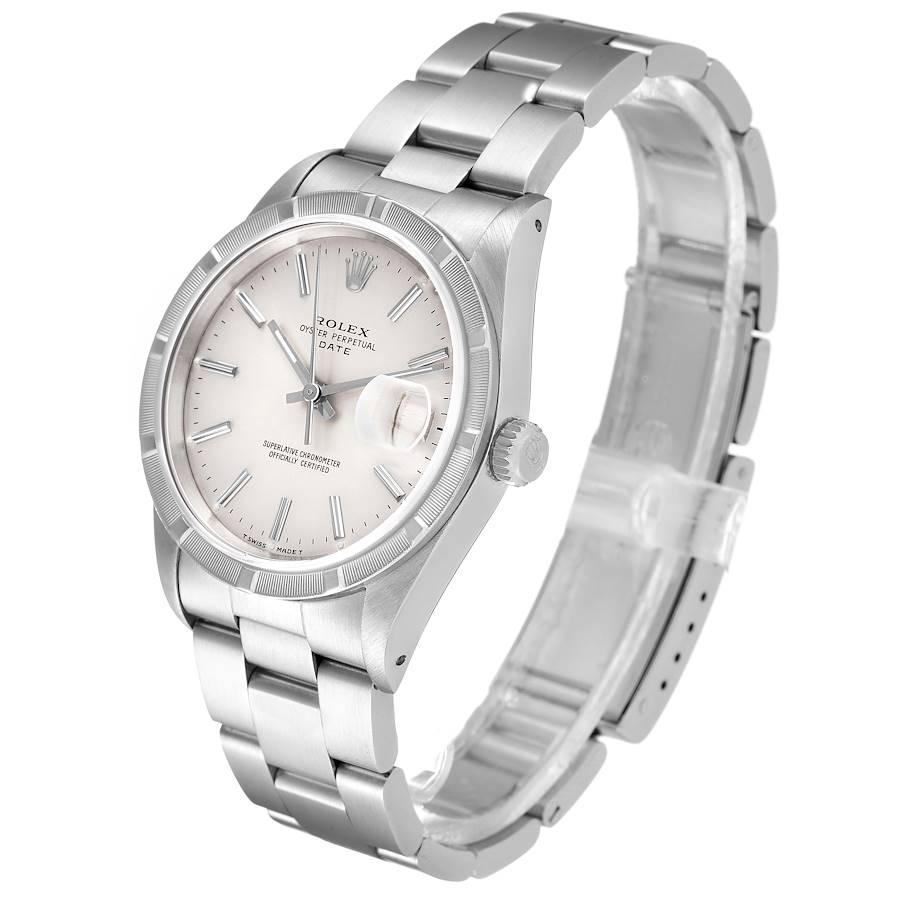 Men's Rolex Date Silver Dial Oyster Bracelet Steel Mens Watch 15210