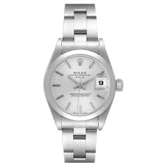 Rolex Date Silver Dial Smooth Bezel Steel Ladies Watch 79160