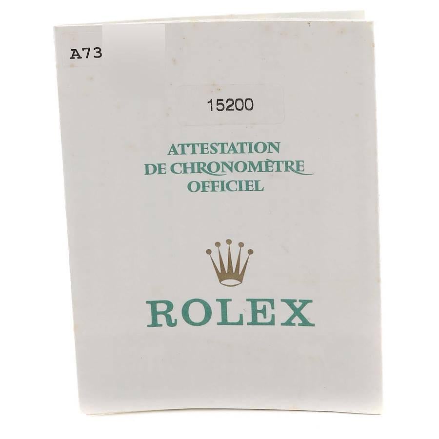 Rolex Date Silver Dial Smooth Bezel Steel Mens Watch 15200 Papers 5