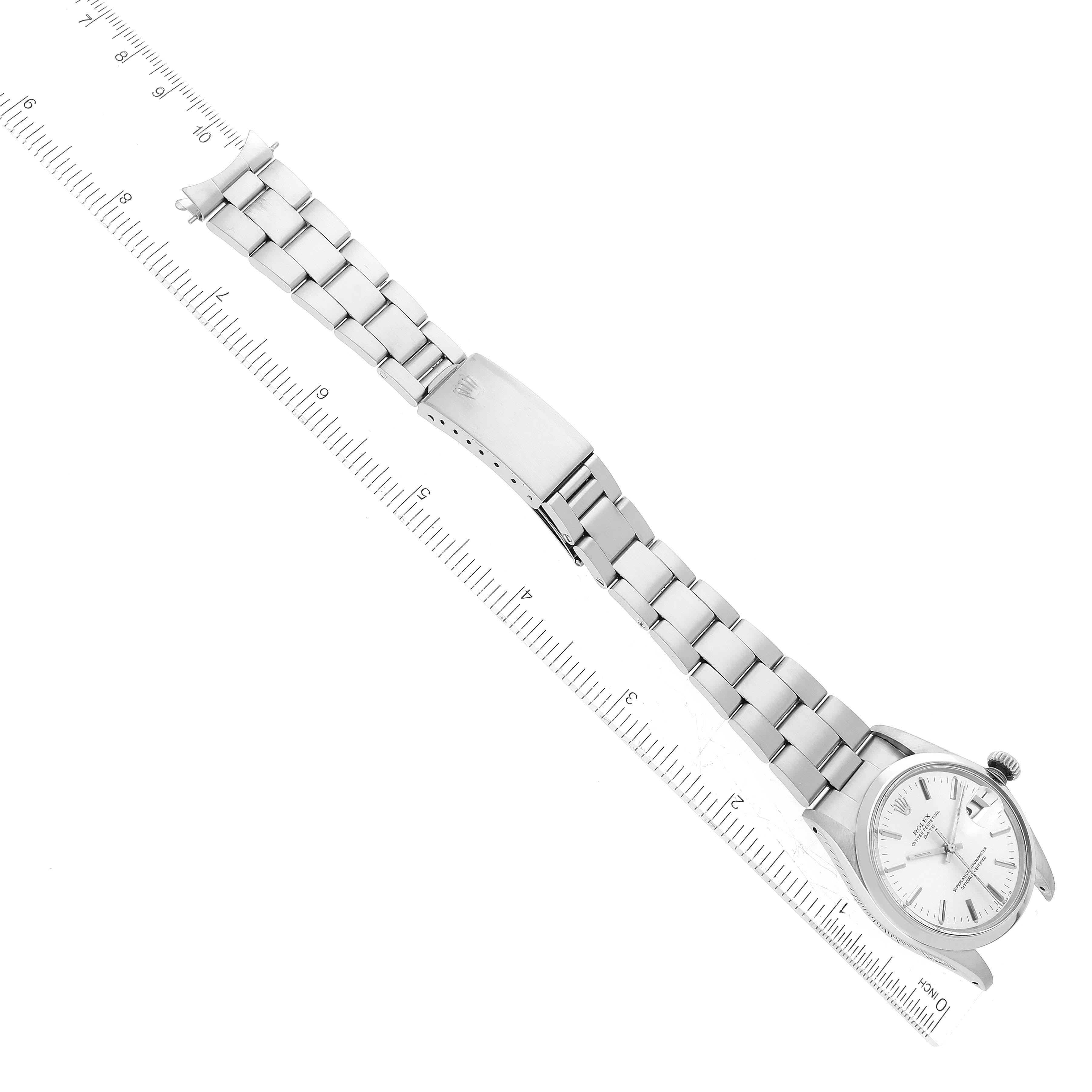 Rolex Date Silver Dial Vintage Steel Mens Watch 1500 6