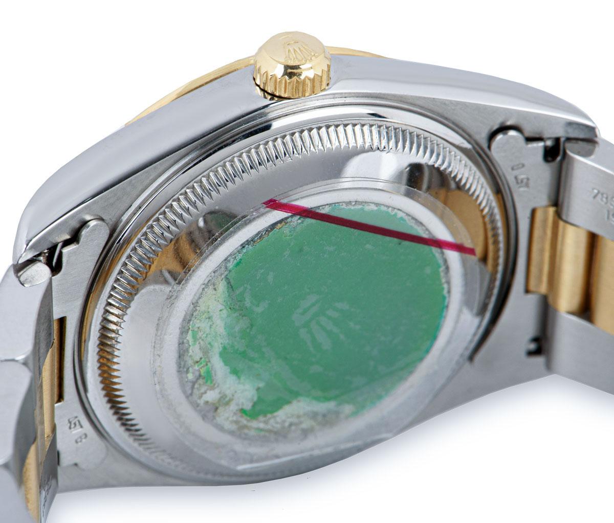Men's Rolex Date Stainless Steel and 18 Karat Gold White Saudi Arabian Crest Dial