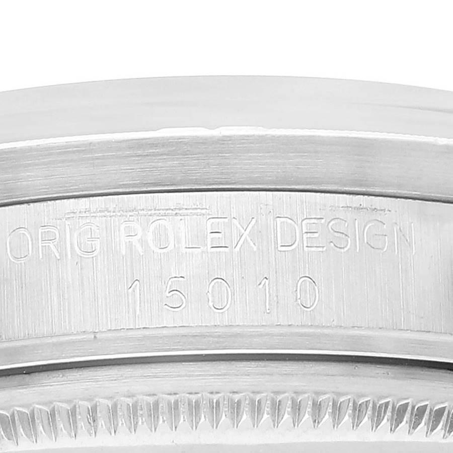 Rolex Date Stainless Steel Black Dial Vintage Mens Watch 15010 In Good Condition In Atlanta, GA