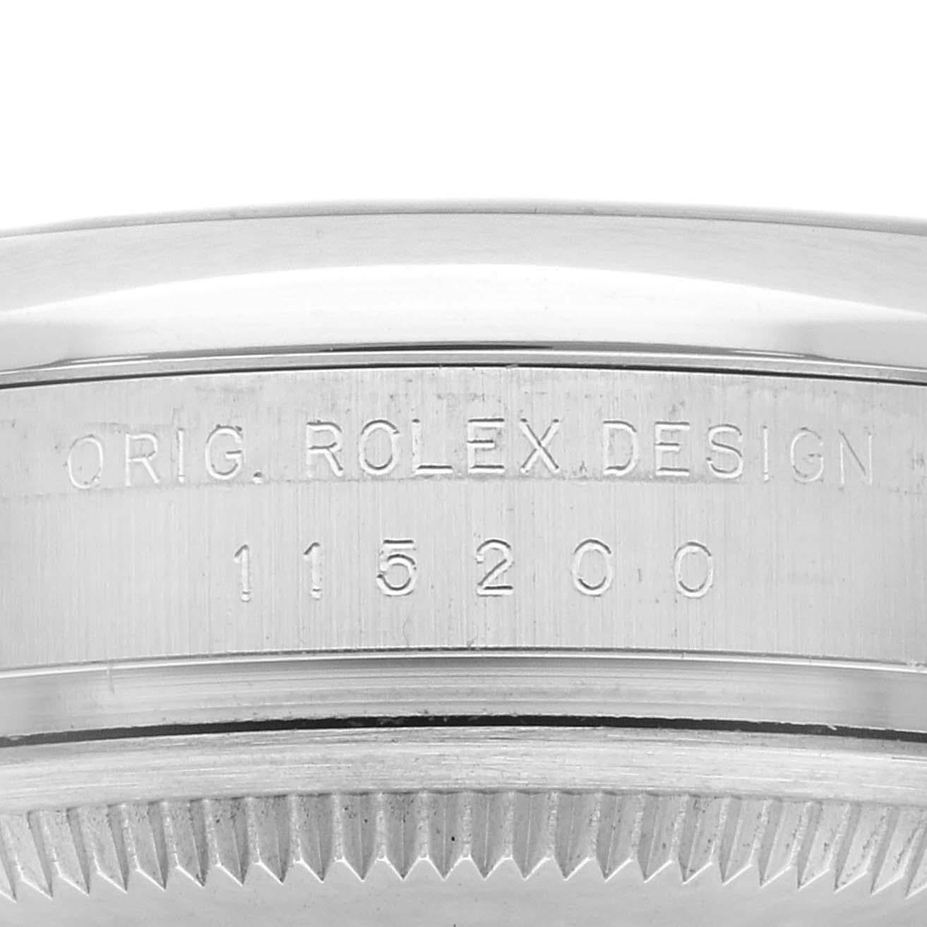 Rolex Date Acero Inoxidable Esfera Azul Reloj Caballero 115200 Caja Tarjeta en venta 3