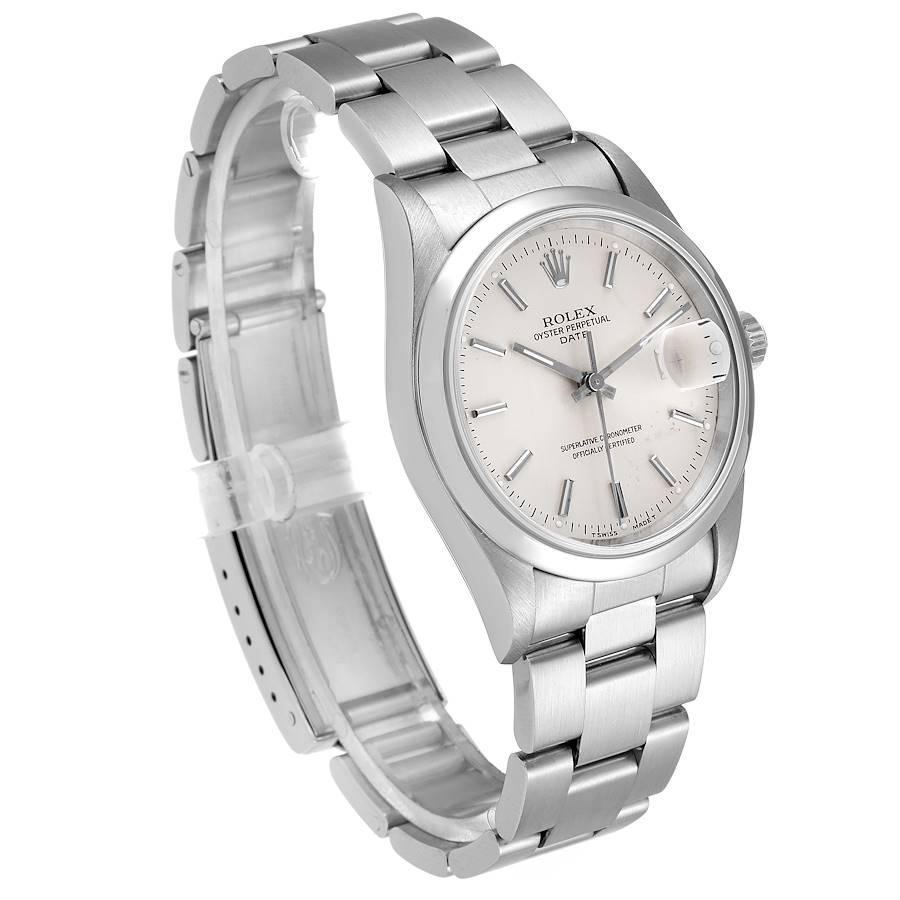 Rolex Date Stainless Steel Silver Dial Men's Watch 15000 1