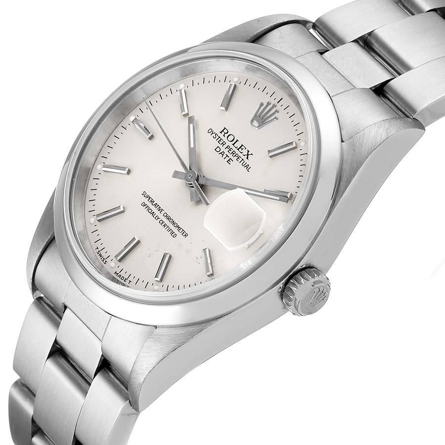 Rolex Date Stainless Steel Silver Dial Men's Watch 15000 2
