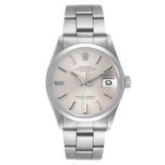 Rolex Date Stainless Steel Silver Dial Vintage Mens Watch 1500