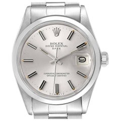 Rolex Date Stainless Steel Silver Dial Vintage Men's Watch 1500