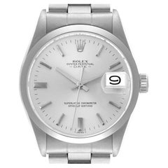 Rolex Date Stainless Steel Silver Dial Vintage Mens Watch 1500
