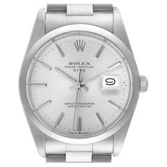 Rolex Date Stainless Steel Silver Dial Vintage Mens Watch 15000