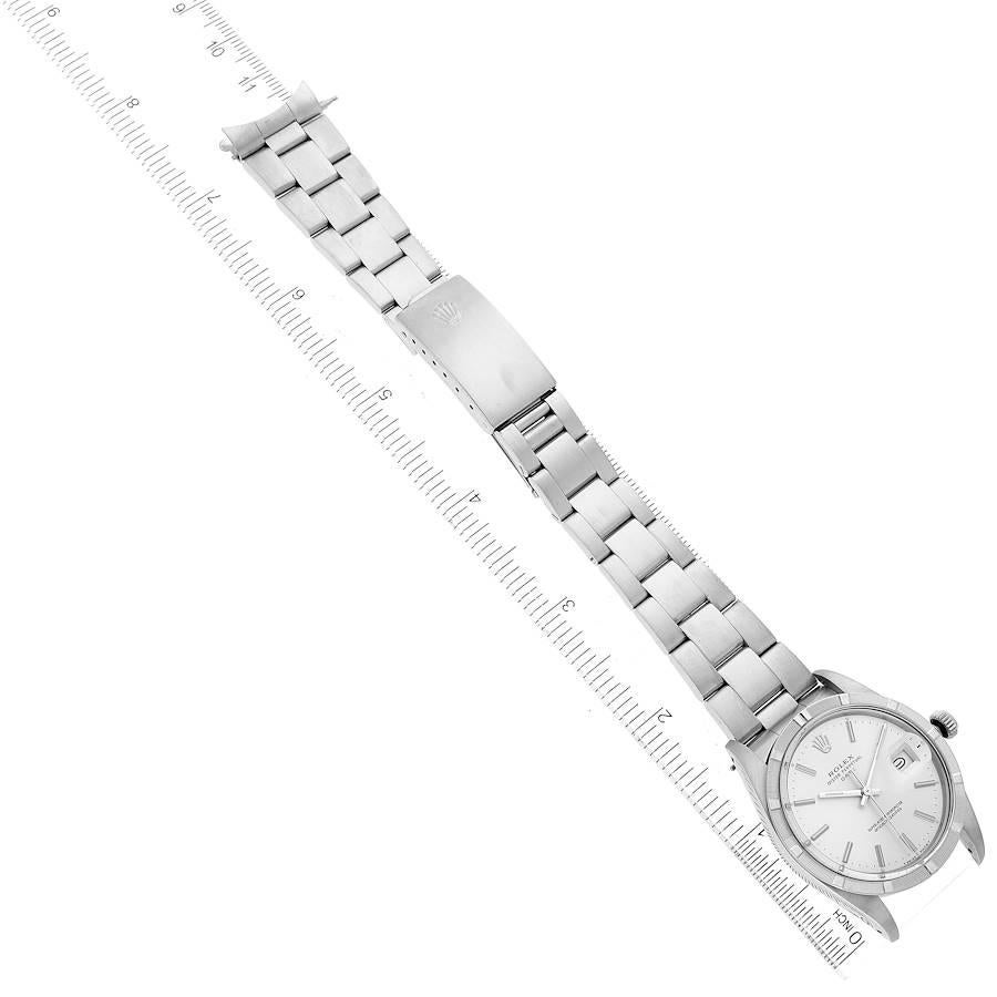 Rolex Date Stainless Steel Silver Dial Vintage Mens Watch 15010 Box Papers 6