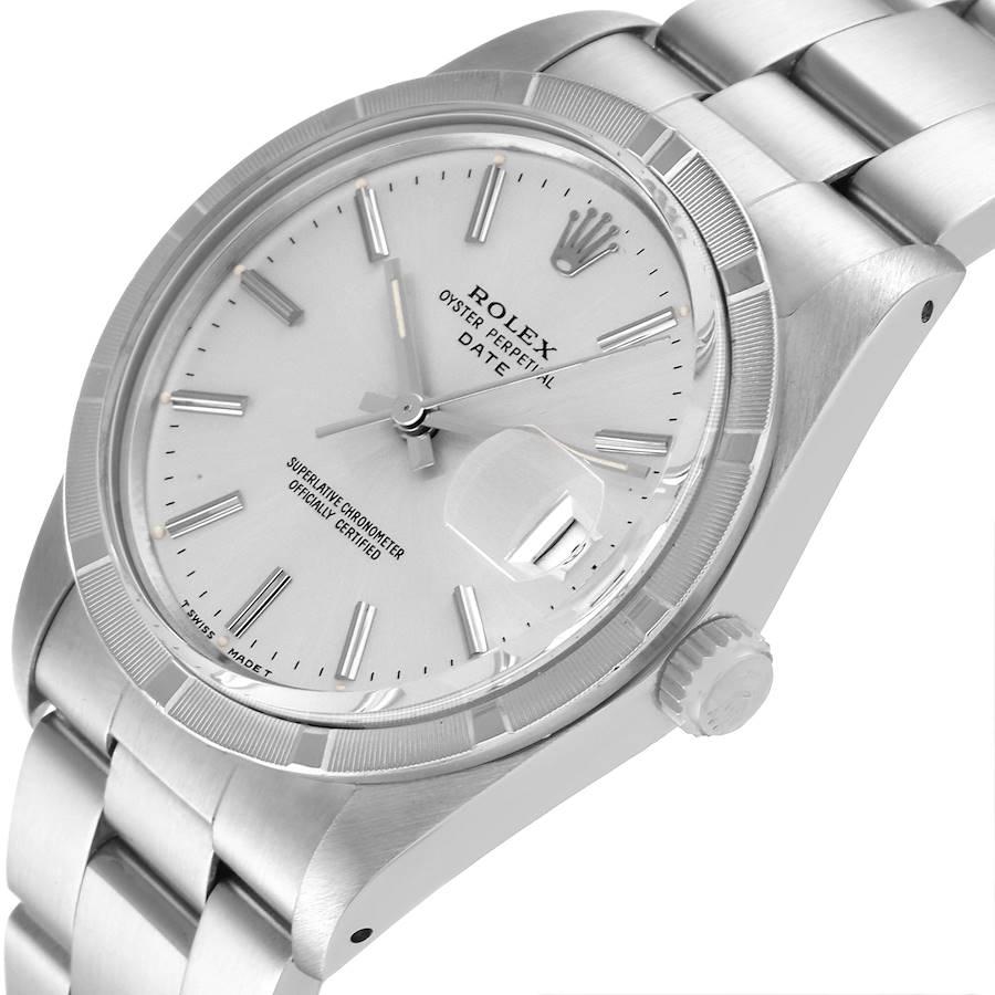 Rolex Date Stainless Steel Silver Dial Vintage Mens Watch 15010 Box Papers 1