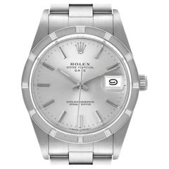 Rolex Date Stainless Steel Silver Dial Vintage Mens Watch 15010 Box Papers
