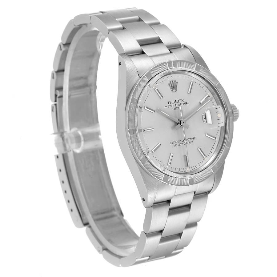 Rolex Date Stainless Steel Silver Dial Vintage Mens Watch 15010 In Good Condition In Atlanta, GA