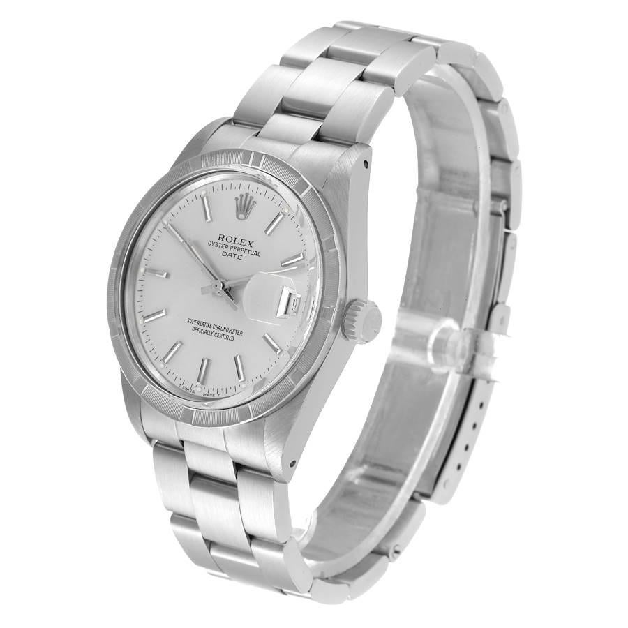 Men's Rolex Date Stainless Steel Silver Dial Vintage Mens Watch 15010