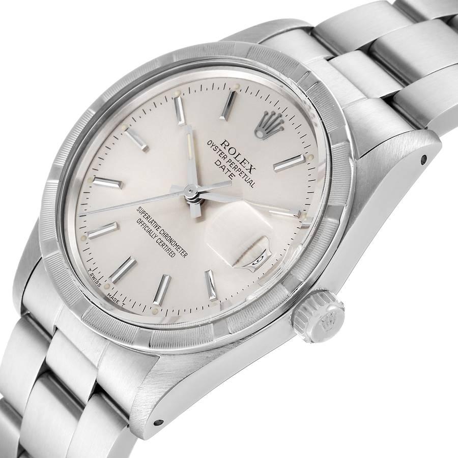 Men's Rolex Date Stainless Steel Silver Dial Vintage Mens Watch 15010
