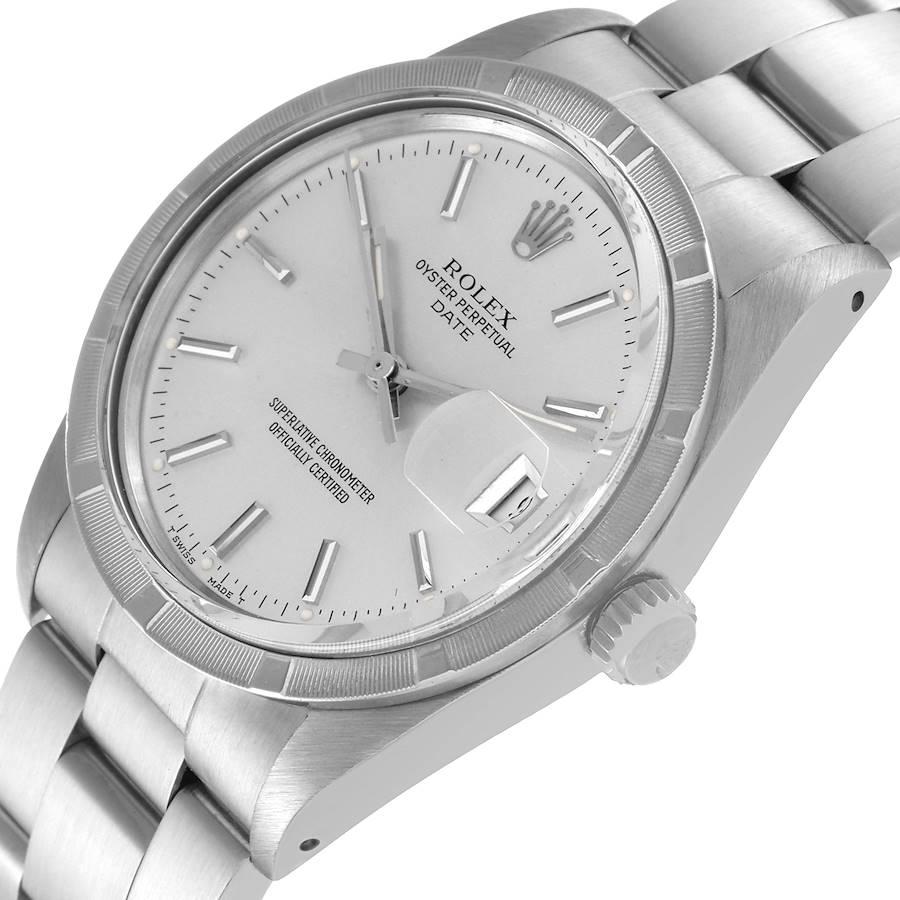 Rolex Date Stainless Steel Silver Dial Vintage Mens Watch 15010 1