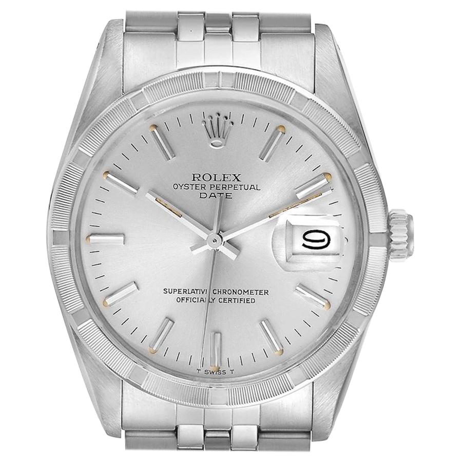 Rolex Date Stainless Steel Silver Dial Vintage Men's Watch 15010 For Sale