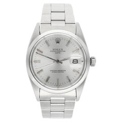 Rolex Date Stainless Steel Silver Dial Retro Watch 1500 Circa 1975