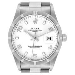 Rolex Date Steel White Dial Oyster Bracelet Mens Watch 15210