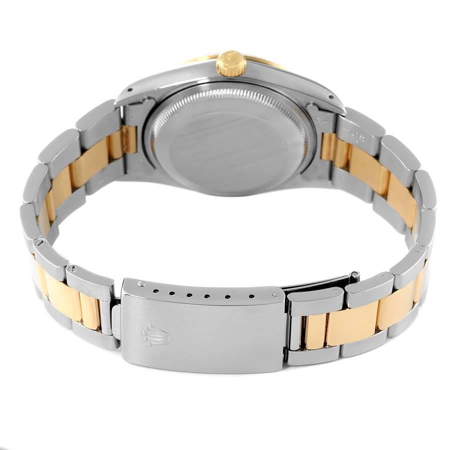 Rolex Date Steel Yellow Gold Baton Dial Oyster Bracelet Mens Watch 15223 5
