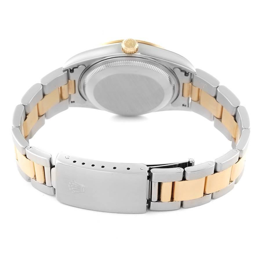 Rolex Date Steel Yellow Gold Baton Dial Oyster Bracelet Mens Watch 15223 5