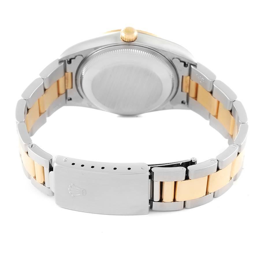 Rolex Date Steel Yellow Gold Blue Dial Mens Watch 15223 Box Papers 5