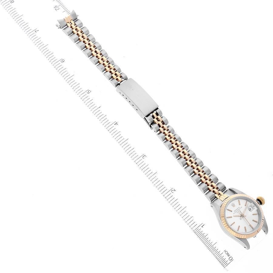 Rolex Date Damenuhr aus Stahl und Gelbgold mit geriffelter Lünette 69173 im Angebot 7