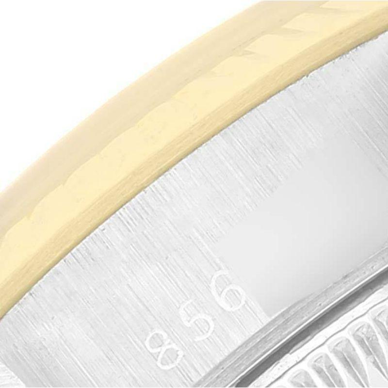 Rolex Date Damenuhr aus Stahl und Gelbgold mit geriffelter Lünette 69173 im Angebot 4