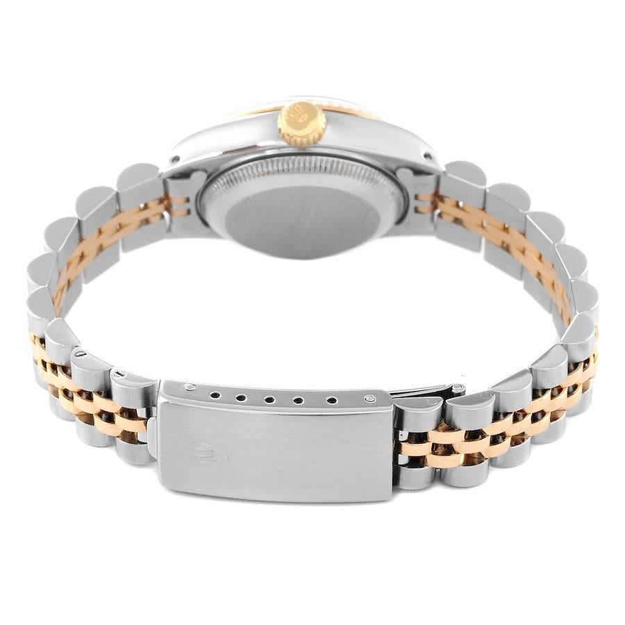 Rolex Date Damenuhr aus Stahl und Gelbgold mit geriffelter Lünette 69173 im Angebot 6