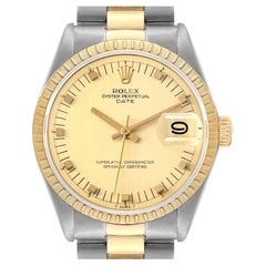 Rolex Date Steel Yellow Gold Oyster Bracelet Vintage Mens Watch 1505