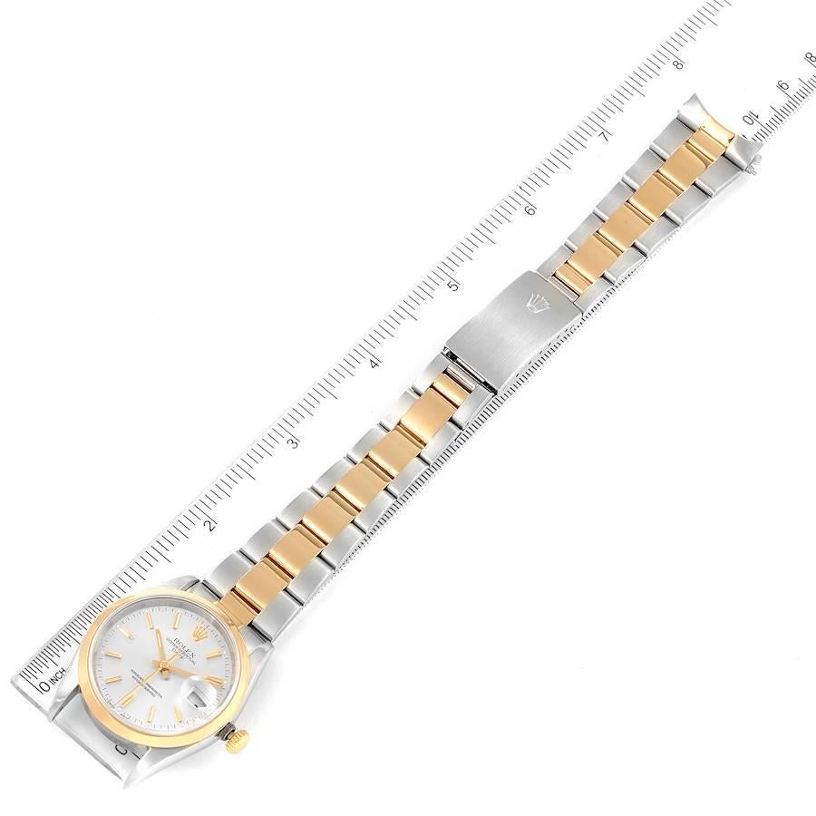 Rolex Date Steel Yellow Gold Silver Dial Mens Watch 15203 For Sale 3