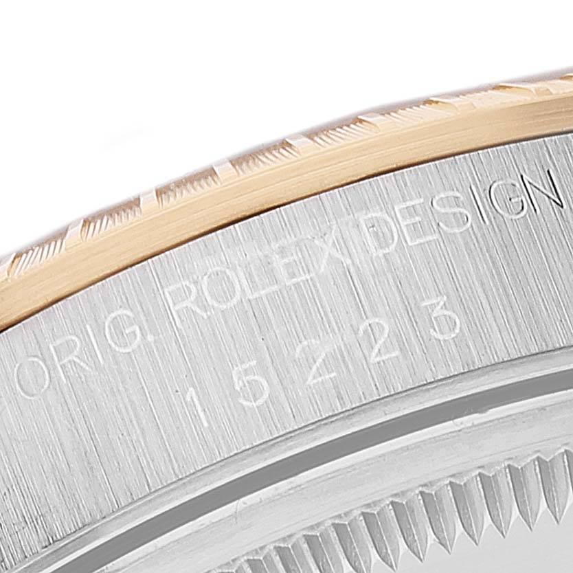 Rolex Date Steel Yellow Gold Slate Dial Mens Watch 15223 1