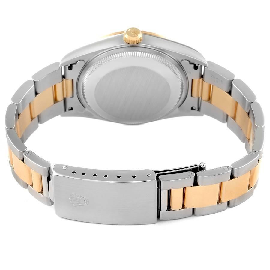 Rolex Date Steel Yellow Gold Slate Dial Mens Watch 15223 4