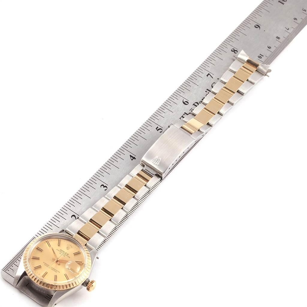 Rolex Date Steel Yellow Gold Vintage Men's Watch 1505 Box Papers 8