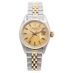 Rolex Date Two-tone Stainless Steel Automatic Women's Watch Ref 6917