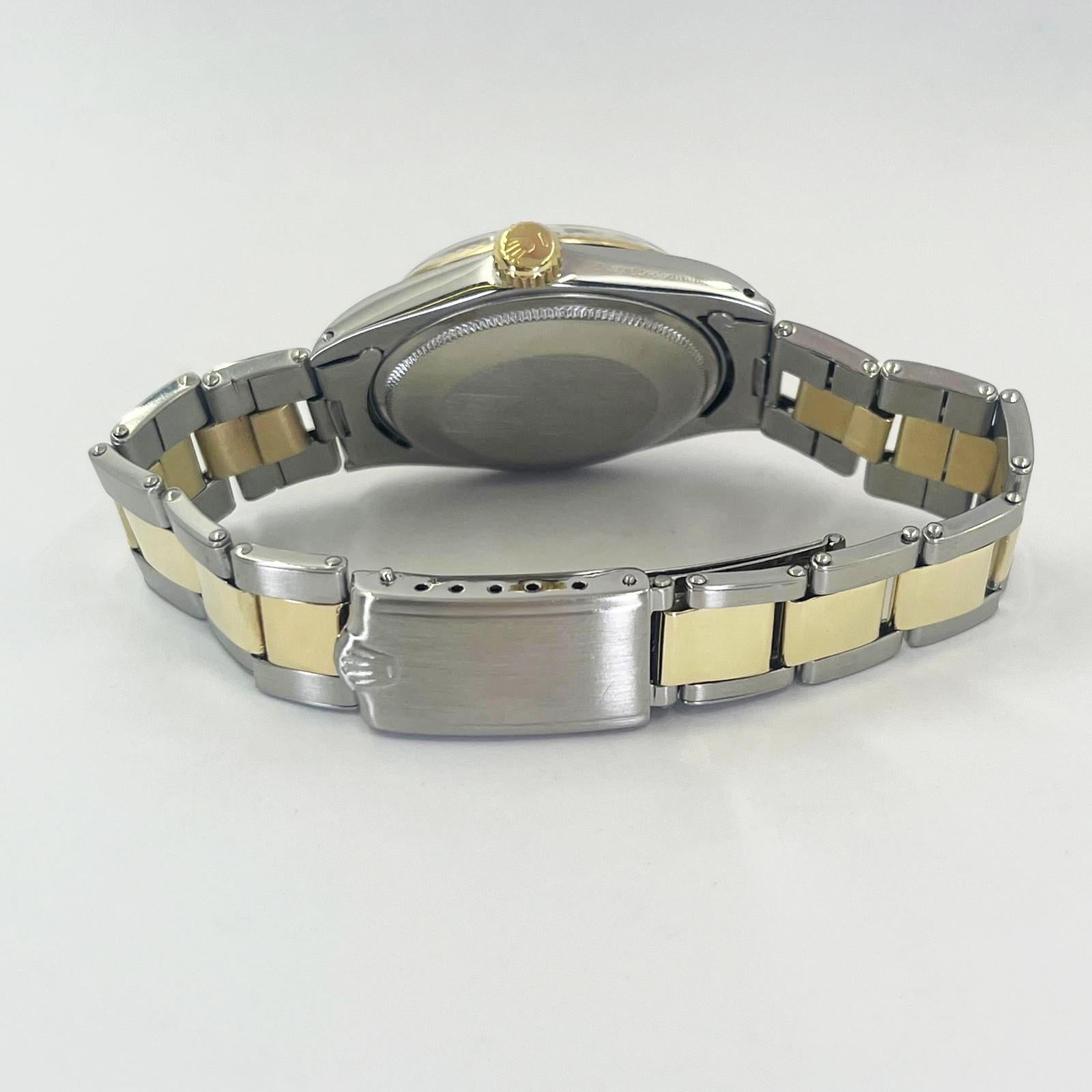 Rolex Date Two Tone Watch with Diamond Dial For Sale 2