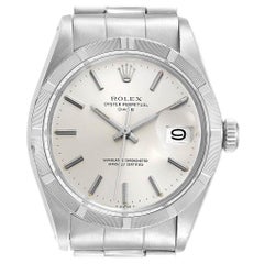 Rolex Date Vintage Silver Baton Dial Stainless Steel Men's Watch 1501