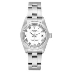Rolex Date White Dial Domed Bezel Steel Ladies Watch 79160 Box Papers