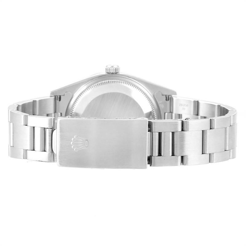 Rolex Date White Dial Engine Turned Bezel Steel Men's Watch 15210 For Sale 3