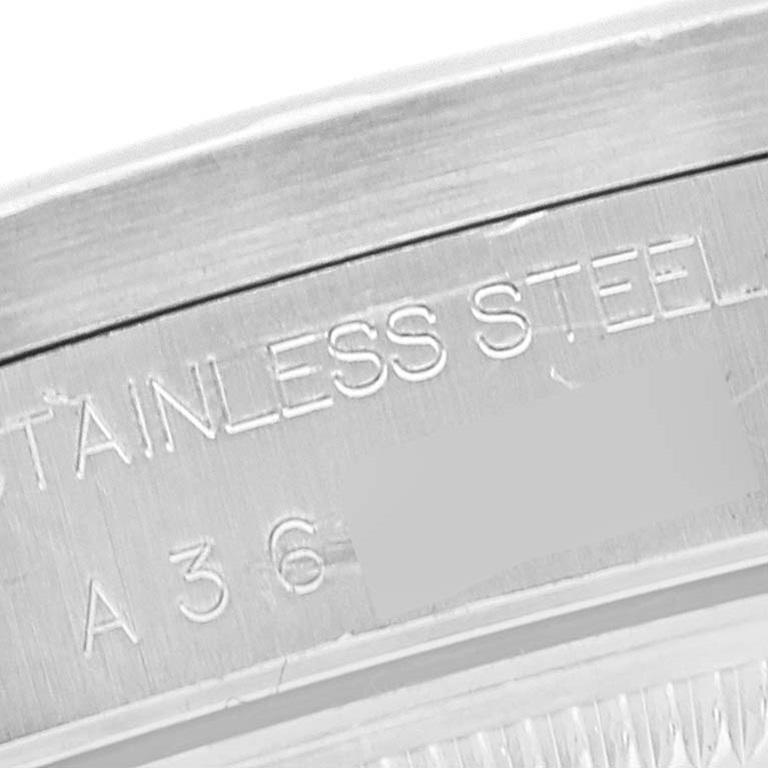 Men's Rolex Date White Dial Engine Turned Bezel Steel Mens Watch 15210
